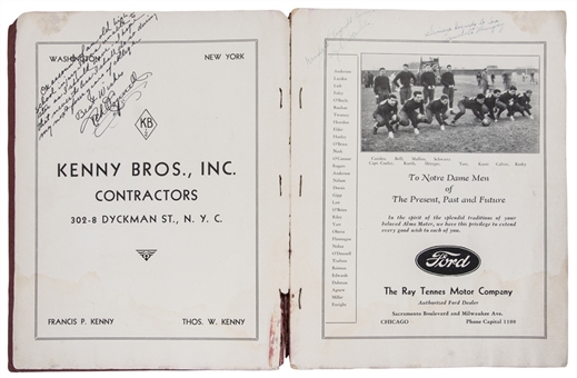 1930 University of Notre Dame Team Signed Official Football Review With 29 Signatures (PSA/DNA)